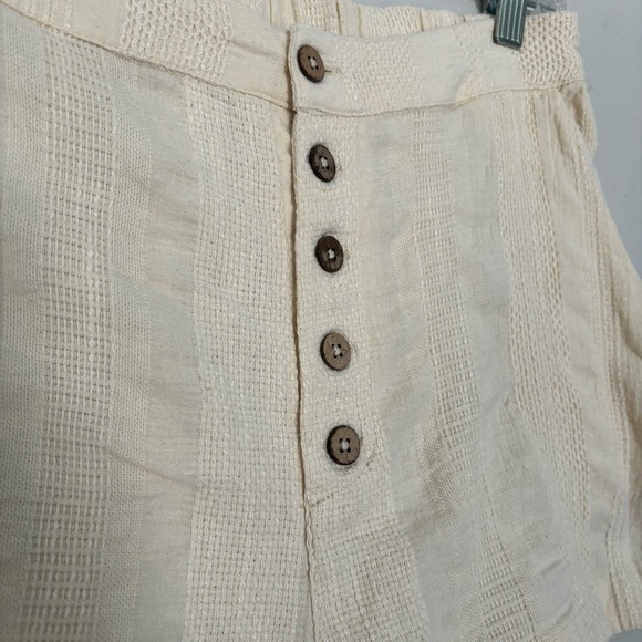 Free People Beige Buttoned High Waist Shorts - Picture 9 of 16